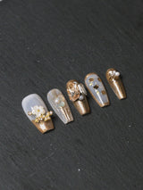 Carved Flowers Press-on Nails