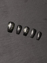 Firework Black Velvet Press-on Nails